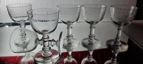 Val Saint Lambert, antieke glasses VSL Service Lothaire -, Antiek en Kunst, Antiek | Glaswerk en Kristal