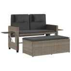 Verstelbare Tuinbank | Poly Rattan Grijs | Retour Deal, Tuin en Terras, Verzenden, Nieuw, Rotan