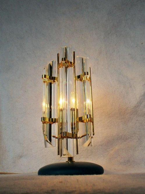 Lampe de bureau - Cristal, Laiton - style Murano, Huis en Inrichting, Overige Huis en Inrichting