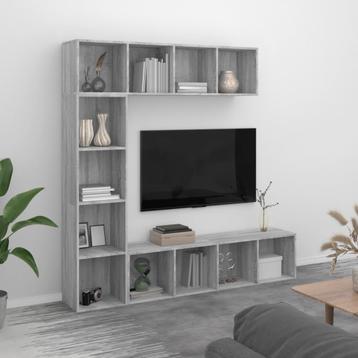 vidaXL 3-delige boekenkast- / tv-meubelset 180x30x180 cm, Huis en Inrichting, Verzenden, Nieuw