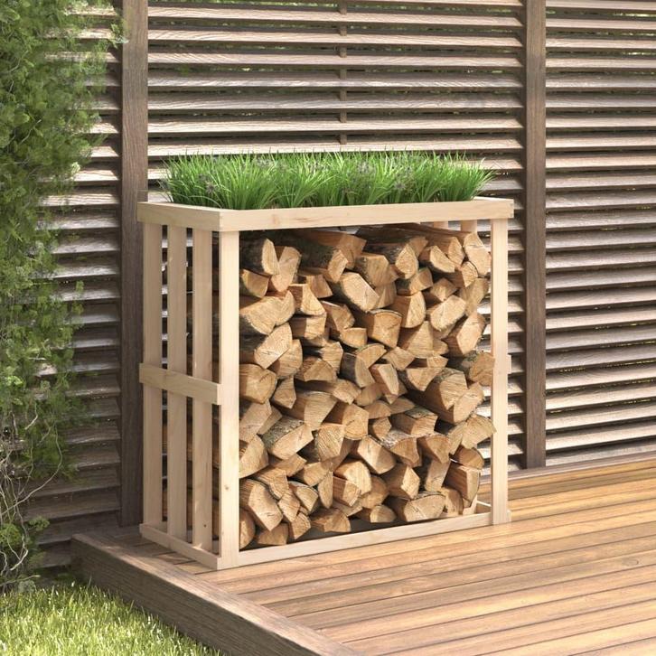 vidaXL Houtblokhouder 108x52x106 cm massief grenenhout, Tuin en Terras, Brandhout, Verzenden