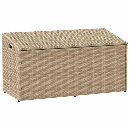 vidaXL Tuinbox 110x50x58 cm poly rattan beige, Tuin en Terras, Bergingen en Tuinkasten, Nieuw, Verzenden