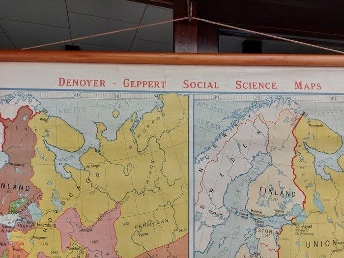 Denoyer-Geppert Co - Grenzen van de socialistische, Antiek en Kunst, Curiosa en Brocante