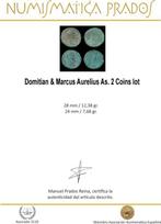 Romeinse Rijk. Domitian & Marcus Aurelius. As 2 Coins lot, Postzegels en Munten