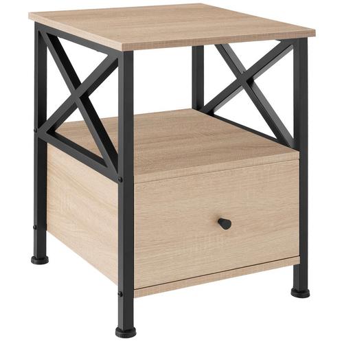 Nachtkastje Falkirk 40x41,5x55,5cm - Industrieel licht hout,, Maison & Meubles, Tables | Tables d'appoint, Envoi