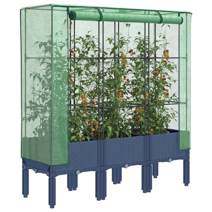 vidaXL Plantenbak verhoogd met kashoes 120x40x140 cm, Tuin en Terras, Bloempotten, Nieuw, Verzenden