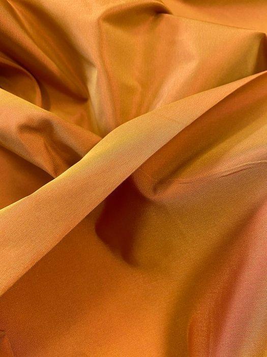 Prestigieuze taffettà in zijdeblend kleur oranje/geel, Antiek en Kunst, Antiek | Tapijten, Tafelkleden en Textiel