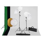 VD Fotostudioset met lampen, paraplus, achtergrond en, Verzenden, Nieuw