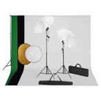 VD Fotostudioset met lampen, paraplus, achtergrond en, Verzenden