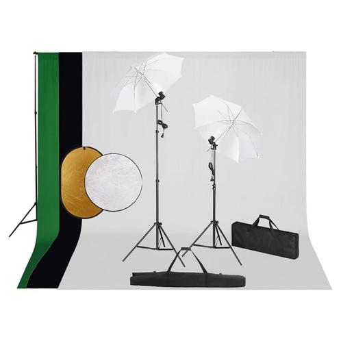 VD Fotostudioset met lampen, paraplus, achtergrond en, Auto diversen, Autogereedschap, Verzenden