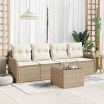 vidaXL Tuinbank Set 5 pcs Beige Poly rattan, Tuin en Terras, Verzenden, Nieuw