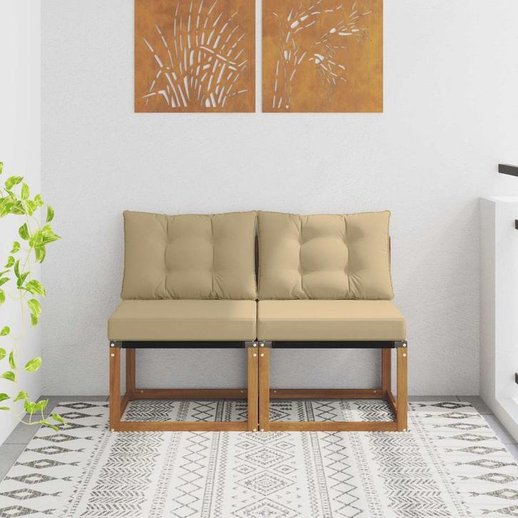 vidaXL 2 Stuk Buiten Middelste sofa, Jardin & Terrasse, Ensembles de jardin, Envoi