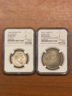 Duitsland, Frans Indochina. Lot of 2 coins, incl. silver 5, Postzegels en Munten