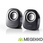 PC-Speaker | 2.0 | 12 W | 3,5 mm Jack | Zwart/Zilver, Computers en Software, Verzenden, Nieuw