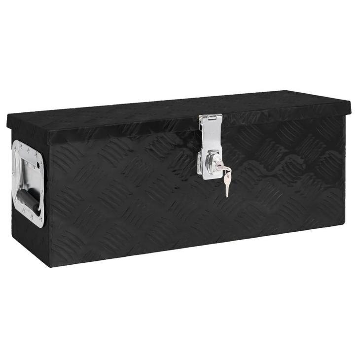 vidaXL Opbergbox 60x23,5x23 cm aluminium zwart, Doe-het-zelf en Bouw, Gereedschapskisten, Nieuw, Verzenden