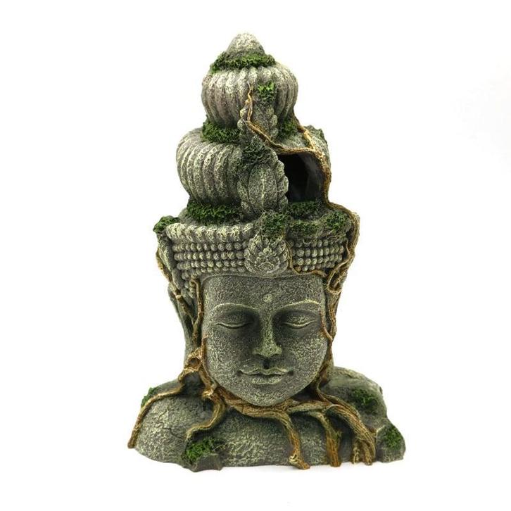 Overwoekerd Boeddha beeld OS-238 - aquarium decoratie, Dieren en Toebehoren, Vissen | Aquaria en Toebehoren, Sierelement, Nieuw