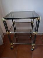 Trolley - metallo cromato en vetro fumé - Metaal trolley