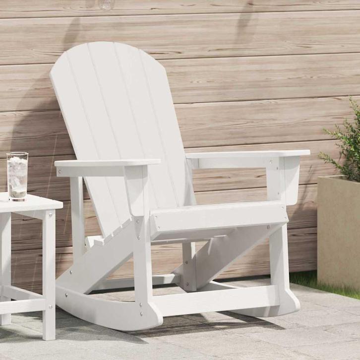 vidaXL Adirondack Schommelstoel Wit 92 x 73,5 x 92 cm HDPE, Tuin en Terras, Tuinstoelen, Nieuw, Verzenden
