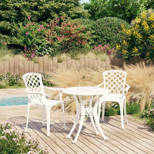 vidaXL 3-delige Bistroset gietaluminium wit, Tuin en Terras, Tuinsets en Loungesets, Nieuw, Verzenden