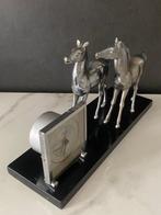 Record - Beeldje - Scultura da tavolo con orologio e cavalli, Antiek en Kunst