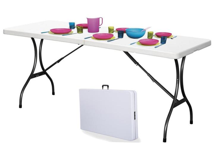 Campingtafel - Klaptafel - 240x70x74 cm - wit, Caravans en Kamperen, Kampeermeubelen, Nieuw, Ophalen of Verzenden