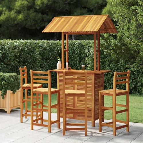 vidaXL 5-delige Tuinbarset massief acaciahout, Tuin en Terras, Tuinsets en Loungesets, Nieuw, Verzenden