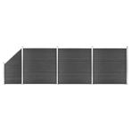 vidaXL Schuttingpanelenset 619x(105-186) cm HKC zwart, Tuin en Terras, Verzenden, Nieuw