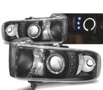 PHARES POUR DODGE RAM 94-01 LED ANGEL EYES NOIR, Auto-onderdelen, Verzenden, Nieuw