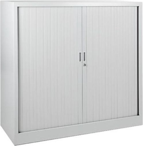 Archiefkast – Roldeurkast – Wit – Met slot - 140x120x45 cm, Maison & Meubles, Armoires | Armoires à porte coulissante & Armoires à archives