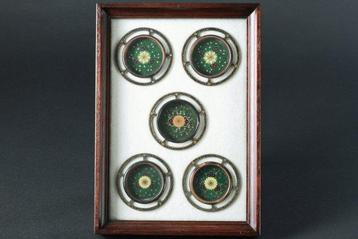 Cloisonné Fusuma Pulls   – Chrysantemum- en