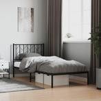 vidaXL Bedframe met hoofdbord metaal zwart 90x200 cm, Huis en Inrichting, Slaapkamer | Bedden, Verzenden, Nieuw