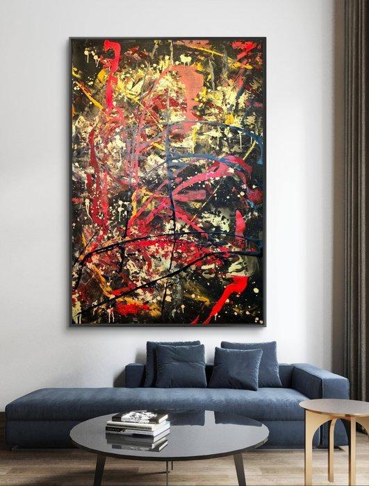 Irena Lenartowicz - Composition with Gold - XXL, Antiek en Kunst, Kunst | Schilderijen | Modern