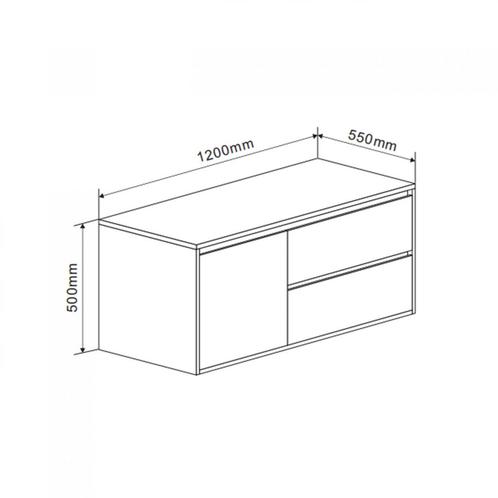 Florence Onderkast Manchester 120cm Zwart, Huis en Inrichting, Badkamer | Badkamermeubels, Ophalen of Verzenden