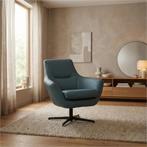 Leren draaifauteuil Wing - Toledo Whale (blauw/grijs), Nieuw, Ophalen of Verzenden, 75 tot 100 cm, Industrieel, Modern
