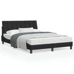 vidaXL Cadre de lit avec tête de lit Noir 140x200 cm, Maison & Meubles, Neuf, Verzenden