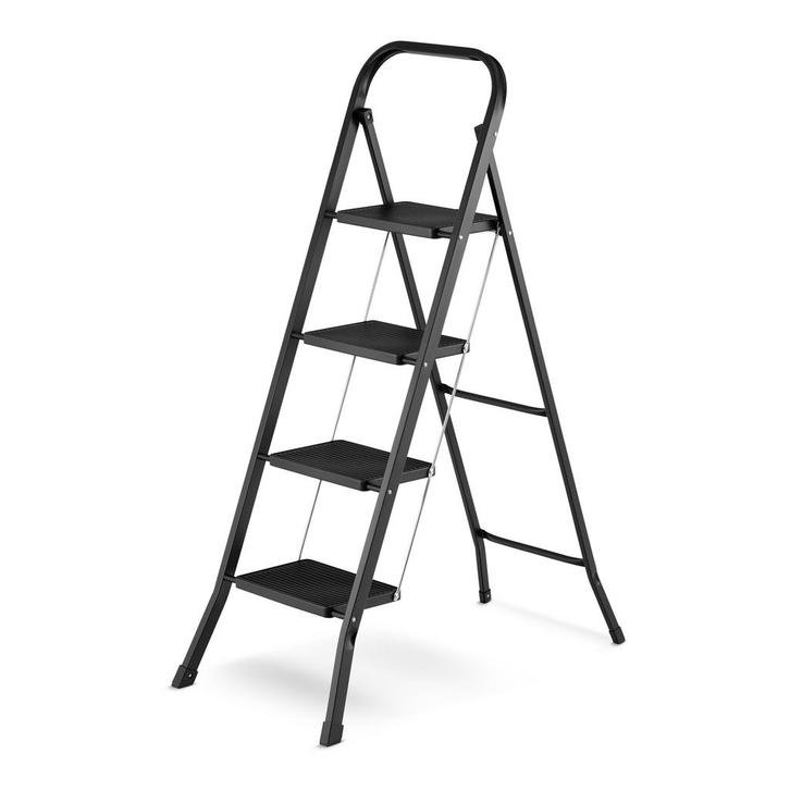 Huishoudtrap 4 treden - opvouwbaar - tot 150 kg - staal -..., Doe-het-zelf en Bouw, Ladders en Trappen, Nieuw, Ophalen of Verzenden