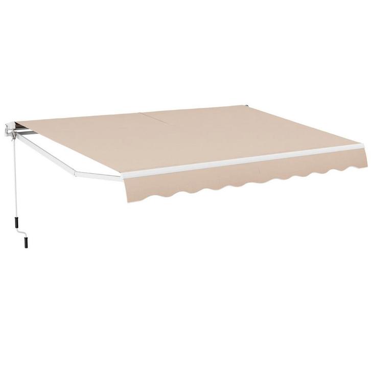 2dekans | Coast Zonneluifel met Zwengel - 4 x 2.5 m - Beige, Tuin en Terras, Zonneschermen, Ophalen of Verzenden