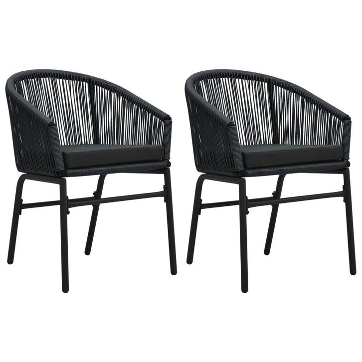 Tuinstoelen PE-rattan Zwart | Retour Deal | 55% Korting, Tuin en Terras, Tuinstoelen, Nieuw, Rotan, Verzenden