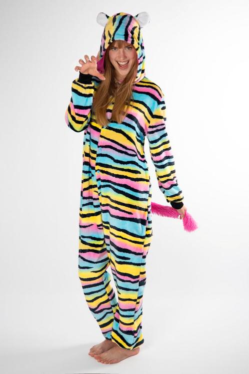 Onesie Regenboog Tijger Zebra Pak XL-XXL Tijgerprint Kostuum, Kleding | Heren, Carnavalskleding en Feestkleding, Nieuw, Ophalen of Verzenden