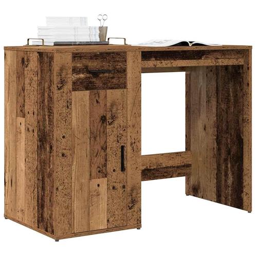 vidaXL Bureau 100x49x75 cm bewerkt hout oud houtkleurig, Huis en Inrichting, Bureaus, Nieuw, Verzenden