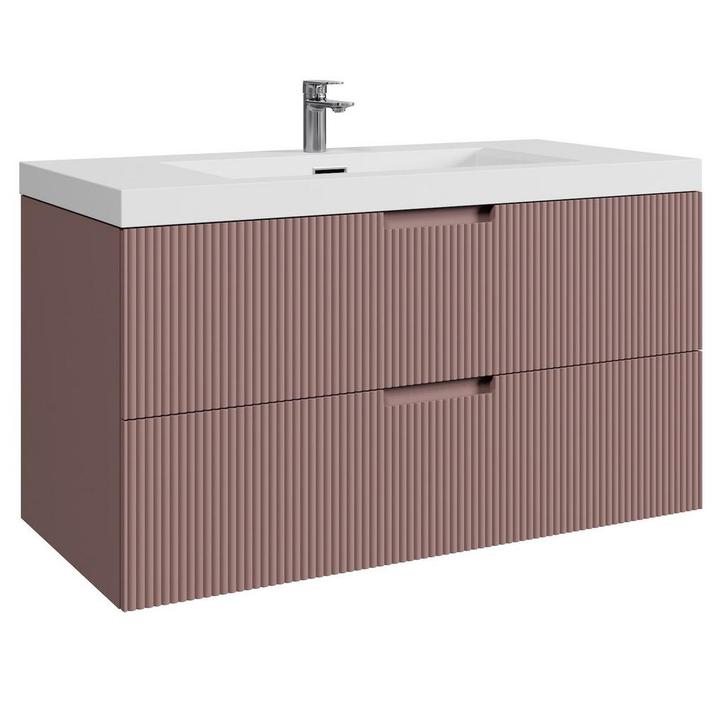 Badkamermeubel Set Thermis 100cm Roze Badmeubel, Huis en Inrichting, Badkamer | Badkamermeubels, Nieuw, Verzenden