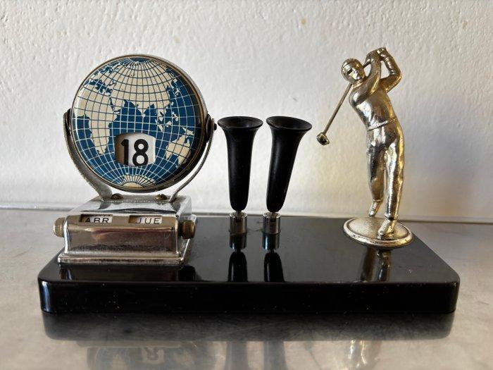 Eeuwigdurende kalender - Mid-Century Golf Desk Set with, Verzamelen, Overige Verzamelen