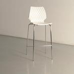 Metalmobil Uni design barkruk, wit, 4-poot onderstel, Huis en Inrichting, Stoelen, Ophalen of Verzenden, Gebruikt