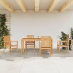 vidaXL 5-delige Tuinset massief teakhout, Tuin en Terras, Verzenden, Nieuw, Tuinset