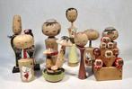 unknown  - Pop 9;mixed Vintage Kokeshi dolls - 1960-1970 -