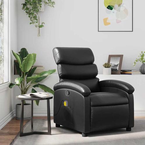 vidaXL Massagestoel verstelbaar kunstleer zwart, Huis en Inrichting, Fauteuils, Nieuw, Verzenden