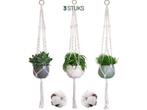 Veiling - Gadgy Plantenhanger Macramé 3 stuks - Hangpot, Tuin en Terras, Nieuw
