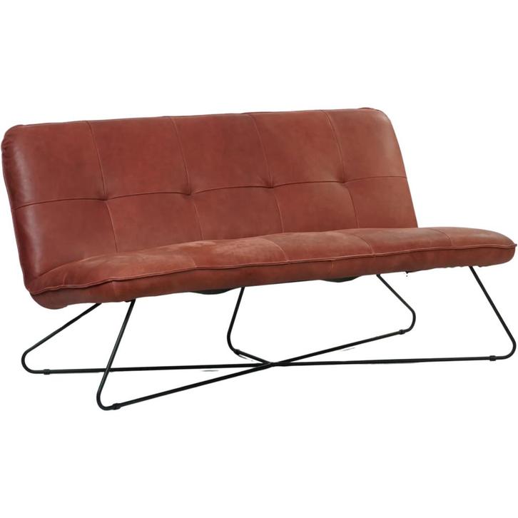 Smile Special - Vintage leer Rood, Huis en Inrichting, Zetels | Zetels, Minder dan 150 cm, 75 tot 100 cm, Rechte bank, Nieuw, Leer