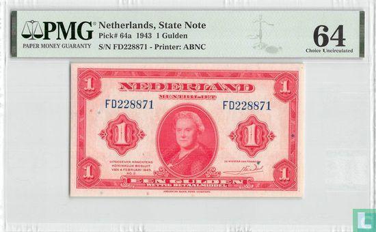Muntbiljet 1 gulden Nederland (PL5.a) - 1943, Postzegels en Munten, Bankbiljetten | Nederland, Los biljet, Verzenden