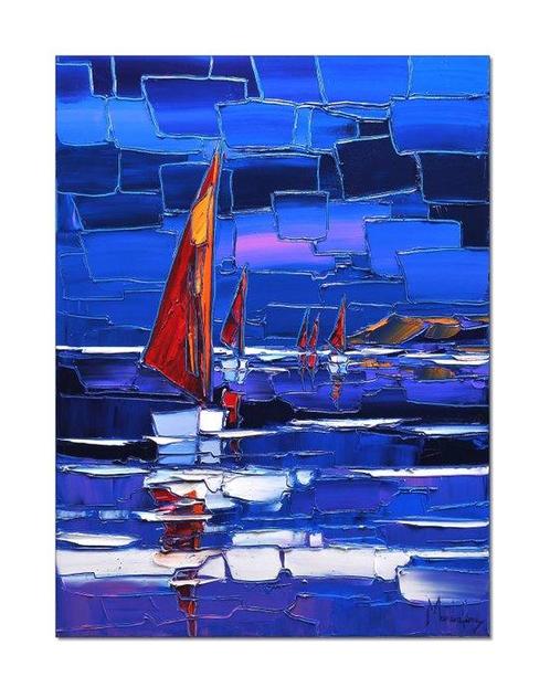 Caroline Mandrafina - Pfleger  Les voiles rouges, Antiek en Kunst, Kunst | Designobjecten